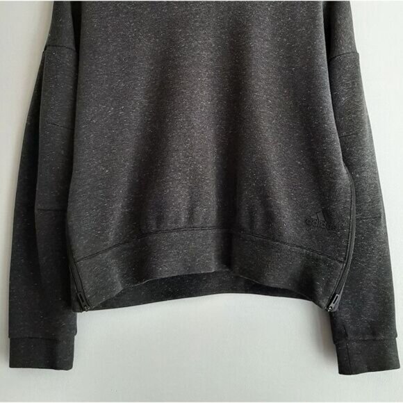 ADIDAS \ Pullover Sweatshirt Grey w/ Side Zippers Sz M - Picture 3 of 12